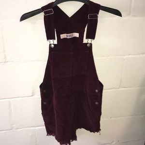 Brandy Melville corduroy overall shorts